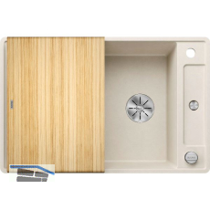 BLANCO fl�chenb�ndige Sp�le Axia III 45 S-F Softwei�, inkl. Esche Schneidbrett