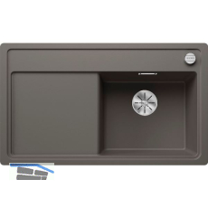 BLANCO fl�chenb�ndige Sp�le Zenar 45 S-F Vulkangrau, Tropfteil links