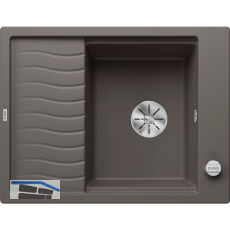 BLANCO Einbausp�le Elon 45 S mit Drehknopfgarnitur Vulkangrau, reversibel