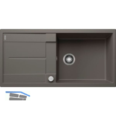 BLANCO Einbausp�le Metra XL 6 S Vulkangrau mit Drehknopfgarnitur, reversibel