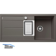 BLANCO Einbausp�le Metra 6 S Vulkangrau mit Drehknopfgarnitur, reversibel
