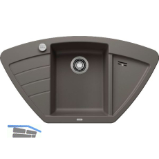 BLANCO Eck-Einbausp�le Zia 9 E mit Drehknopf Vulkangrau