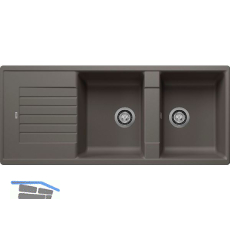 BLANCO Einbausp�le Zia 8 S ohne Drehknopf Vulkangrau, reversibel