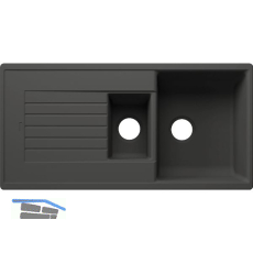 BLANCO Einbausp�le Zia 6 S Vulkangrau mit Drehknopfgarnitur, reversibel