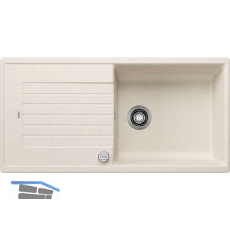 BLANCO Einbausp�le Zia XL 6 S mit Drehknopfgarnitur Softwei�, reversibel