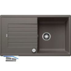 BLANCO Einbausp�le Zia 5 S Vulkangrau mit Drehknopfgarnitur, reversibel