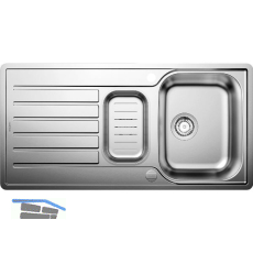 BLANCO 2D-Sp�le Lantos II 6S-IF Edelstahl mit Ablauffernbedienung reversibel