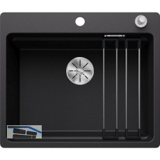 BLANCO fl�chenb�ndige Sp�le Etagon 6-F mit Ablauffernbedienung, Schwarz