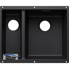 BLANCO Sp�le Subline 340/160-U for Coloured Components, Becken rechts, Schwarz