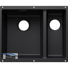 BLANCO Sp�le Subline 340/160-U for Coloured Components, Becken links, Schwarz