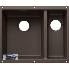 BLANCO Sp�le Subline 340/160-U for Coloured Components, Becken links Cafe
