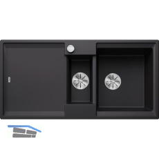 BLANCO Einbausp�le Adira 6 S mit Drehknopfgarnitur Schwarz
