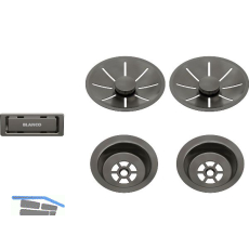 BLANCO Doppel Ab-und �berlaufset Satin Darksteel