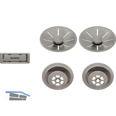 BLANCO Doppel Ab-und �berlaufset Satin Platinum