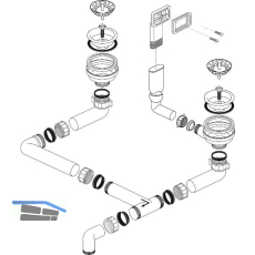 BLANCO Ab- und �berlaufgarnitur 2 x 3,5" 214301
