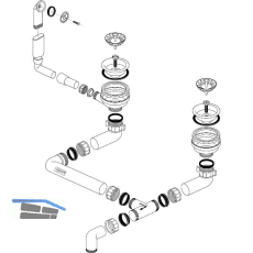 BLANCO Ab- und �berlaufgarnitur 2 x 3,5'' 218408