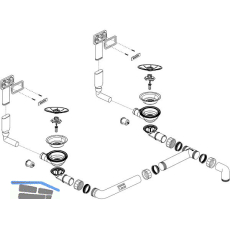 BLANCO Ab- und �berlaufgarnitur 2 x 3,5" 234458