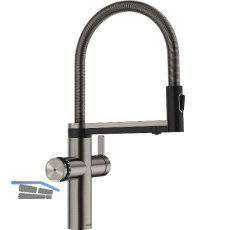 BLANCO Set Armatur Choice Icona Satin Platinum mit Wasseraufbereitungseinheit