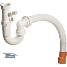 SOLIDO Siphon mit flexiblem Schlauch mit 1 Anschluss 40/50 mm