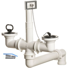 SOLIDO 6/4" Stopfen-�berlauf-Ventil f�r Doppelbecken