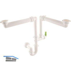 SOLIDO Siphon mit Ablaufverbindung 2-teilig 40/50 mm