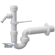 HAAS Kugelgelenk-Siphon mit verschlie�barem Ablaufanschluss und Ger�teanschluss