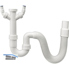 HAAS Siphon mit flexiblem Schlauch mit 2 Anschl�ssen 40/50 mm 2820