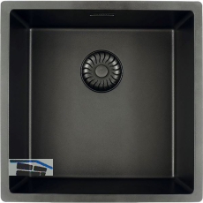 SOLIDO fl�chenb�ndige Sp�le CAGRPP40BK-FL Black Line, Schwarz