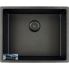 SOLIDO fl�chenb�ndige Sp�le CAGRPP50BK-FL Black Line, Schwarz