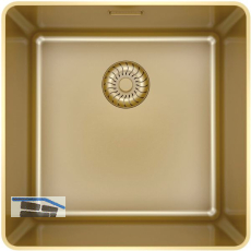 SOLIDO fl�chenb�ndige Sp�le CAPPSR40R20G Slim Frame Edelstahl-Gold