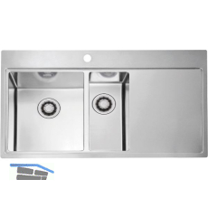 SOLIDO 2D-Sp�le Pure QC 60 Edelstahl, Tropfteil rechts, QuickClose Ventil