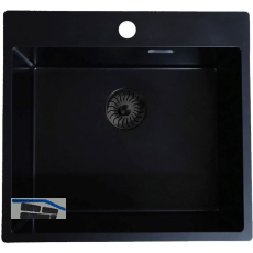 SOLIDO Einbausp�le CAQPP50KR10BK-EB, 540 x 500 mm Schwarz