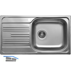 SOLIDO Einbausp�le EC 198, 780 x 435 mm Tropfteil links, Edelstahl