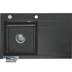 SYSTEMCERAM Einbausp�le Stema 80, 800 x 510 mm �1,5% Tropfteil rechts, Schiefer