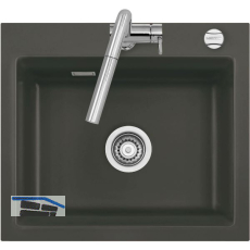 SYSTEMCERAM Einbausp�le Kara 57, 575 x 510 mm �1,5%, Schiefer Excenter