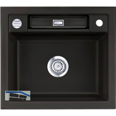 SYSTEMCERAM Einbausp�le Bela 57, 575 x 510 mm �1,5% reversibel, Nigra