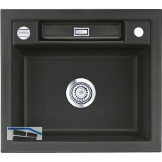 SYSTEMCERAM Einbausp�le Bela 57, 575 x 510 mm reversibel, Schiefer Excenter