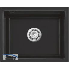 SYSTEMCERAM Unterbau-Sp�le Mera 50U/g Nigra geschliffen mit Excenter