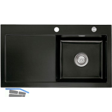 SYSTEMCERAM Einbausp�le Mera 90, 900 x 510 mm �1,5% Tt. links, Nigra