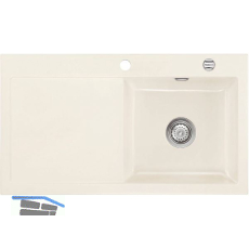 SYSTEMCERAM Einbausp�le Mera 90, 900 x 510 mm �1,5% Tt. links, Magnolie Excenter