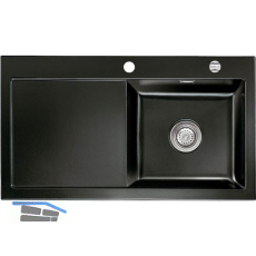 SYSTEMCERAM Einbausp�le Mera 90, 900 x 510 mm �1,5% Tt. links, Nero Excenter