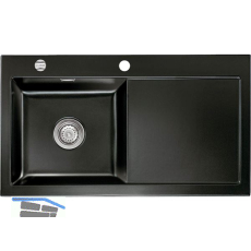 SYSTEMCERAM Einbausp�le Mera 90, 900 x 510 mm Tt. rechts, Nero