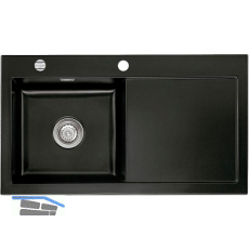 SYSTEMCERAM Einbausp�le Mera 90, 900 x 510 mm Tt. rechts, Nigra