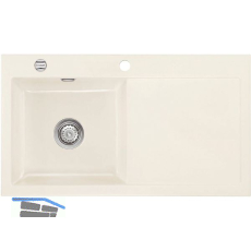 SYSTEMCERAM Einbausp�le Mera 90, 900 x 510 mm Tt. rechts, Magnolie Exzenter