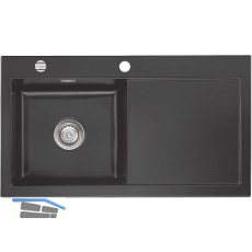 SYSTEMCERAM Einbausp�le Mera 90, 900 x 510 mm Tt. rechts, Schiefer Exzenter