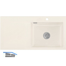 SYSTEMCERAM Einbausp�le Mera 100 SL, 1000 x 510 mm TT. links, Magnolie