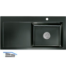 SYSTEMCERAM Einbausp�le Mera 100 SL, 1000 x 510 mm TT. links, Nero