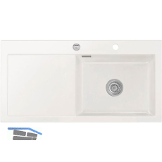 SYSTEMCERAM Einbausp�le Mera 100 SL, 1000 x 510 mm TT. links, Gr�nland Exzenter