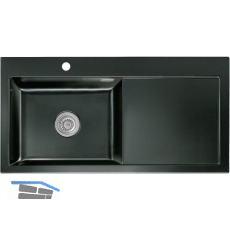 SYSTEMCERAM Einbausp�le Mera 100 SL, 1000 x 510 mm TT. rechts, Nero
