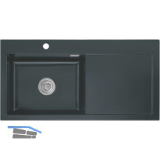 SYSTEMCERAM Einbausp�le Mera 100 SL, 1000 x 510 mm TT. rechts, Schiefer